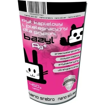 Krmivo pro hlodavce BAZYL Ag+ Bentonitový ošetřovací prach pro hlodavce 450 g