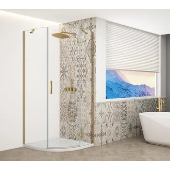 GELCO - TRINITY GOLD MATT čtvrtkruhový sprchový kout 900x900mm, čiré sklo, pravé (GT6590CR-G) + slevový kód, + prodloužená záruka
