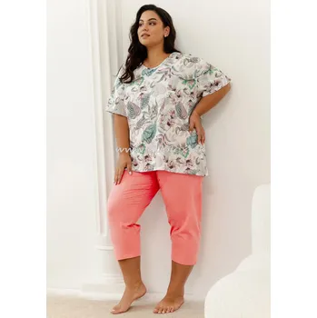 Dámské pyžamo TARO Dámské pyžamo Renny3369 Barva: ss51-biela, Velikost: 2XL