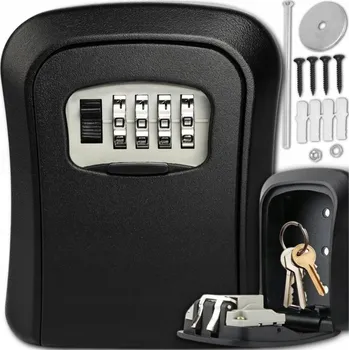 Trezor TREZOR NA KLÍČE SCHRÁNKA ÚLOŽIŠTĚ NA ZEĎ ČERNÁ PEVNÁ SCHRÁNKA S KÓDEM