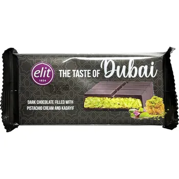 Čokoláda Elit Dubajská hořká čokoláda s pistáciemi a Kadaif 90 g