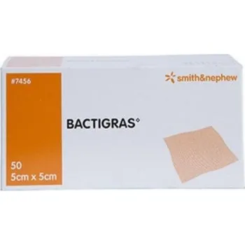 Krytí na ránu Smith+Nephew Bactigras s Chlorhexid.acetate 5 x 5 cm 50 ks
