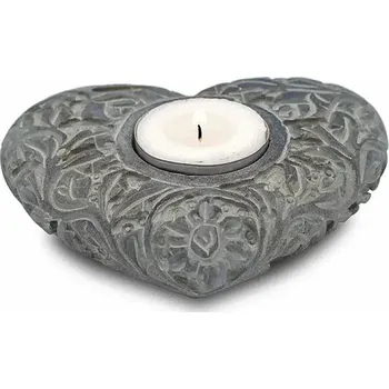 Svícen Svícen z mastku na čajové svíčky Srdce cca 9 x 11 cm