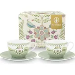 Pip Studio set 2 šálků s podšálky Lily & Lotus zelená 280 ml