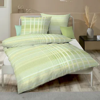 Povlečení Kaeppel | Povlečení Mako satén Jarin zelený, 140x200, 70x90