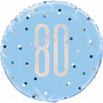 Balónek Fóliový balónek s potiskem puntíků, 80 cm, modrý