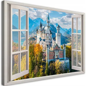 Obraz Obraz na plátně, Pohled z okna Zámek Architektura Krajina 60x40