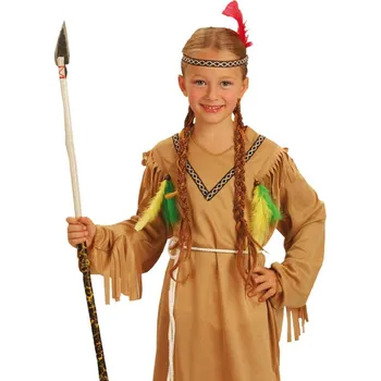 Karnevalový kostým Dětský kostým indiánka s čelenkou a peřím (M)