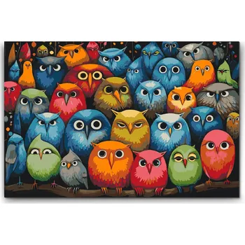 Malování podle čísel - Ptáček, kam se podíváš Velikost: 40x60cm, Rámování: Pouze srolované plátno