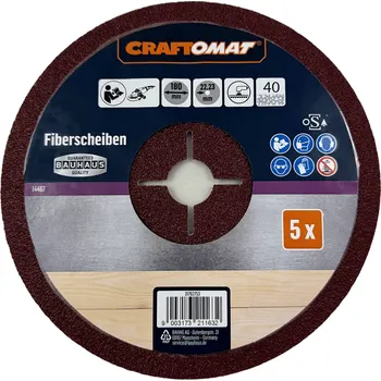 Brusný kotouč Craftomat Brusný kotouč, ø 180 mm, korund, zrnitost: 40, 5 ks 34689739