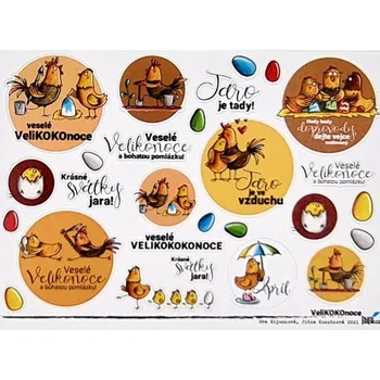 samolepka HuráPapír Samolepky A5 - Velikonoce kolečka