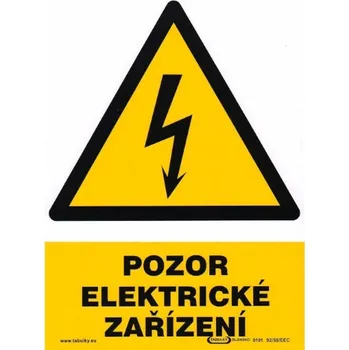 Pozor elektrické zařízení 210x150 mm - samolepka