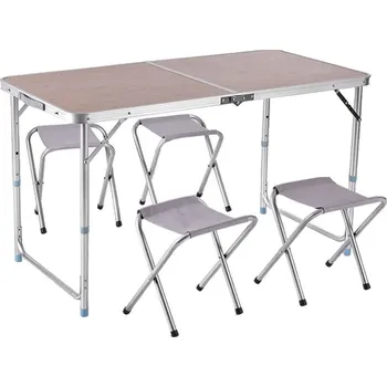 Zahradní sestava Campingový set, hliník, 120 × 60 × 70 cm, 5 ks SCT6012