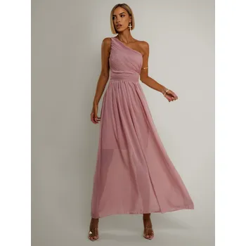 Dámské šaty Starorůžové elegantní dlouhé šaty FLOAT