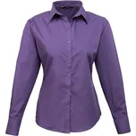 Premier Workwear Dámská košile s dlouhým rukávem PR300 Purple -ca. Pantone 269 38 (S/10)