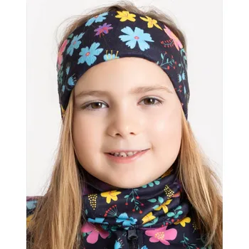 Čepice unuo Dětská čelenka fleecová Elise, Kytičky Velikost: L (53-56 cm)