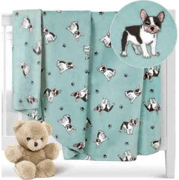 Dětská deka Bellatex ELLA dětská přikrývka, Buldoček na modré - 100x150 cm