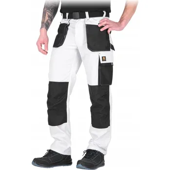 Pracovní obuv Pánské montérkové pracovní kalhoty do pasu vyztužené bílou barvou BOZP vel.