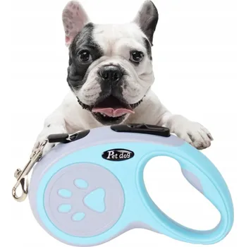 Vodítko pro psa AUTOMATICKÉ MODRÉ VODÍTKO PRO PSA 5M S BLOKACÍ SEDNI LEHNI JDI DLOUHÉ