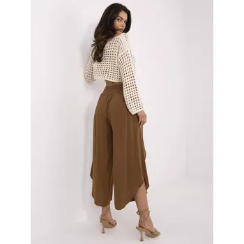 Trousers-TW-SP-BI-81378.24P-light brown Och Bella hnědá 3277345