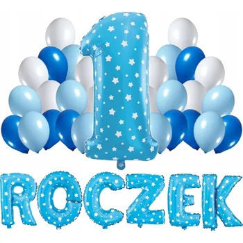 Balónek Sada MODRÉ balónky na 1. ROCEK 1. narozeniny 100 cm