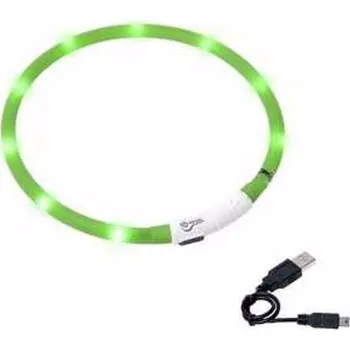Obojek pro psa LED obojek dobíjecí Karlie, zelená 75 cm