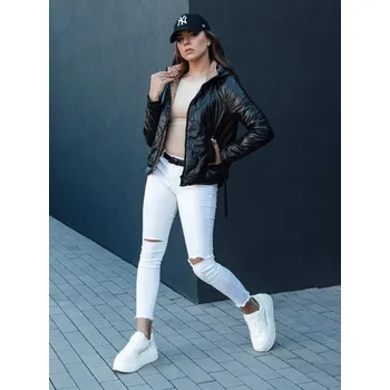 Dámská bunda Černá lesklá prošívaná bunda MAXWELL TY4416 Velikost: XL