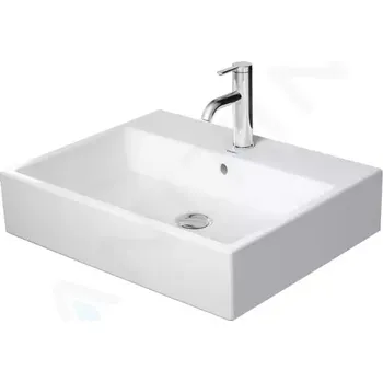 Umyvadlo Duravit Vero Air Umyvadlo nábytkové 60x47 cm, s přepadem, otvor pro baterii, WonderGliss, bílá, 23506000271