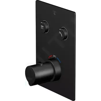 Vodovodní baterie Steinberg 390 Termostatická baterie pod omítku pro 2 spotřebiče, matná černá, 390 4221 3 S