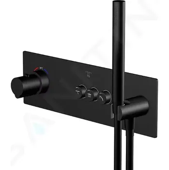 Vodovodní baterie Steinberg 390 Termostatická baterie pod omítku, pro 3 spotřebiče, s tělesem, matná černá, 390 4232 2 S