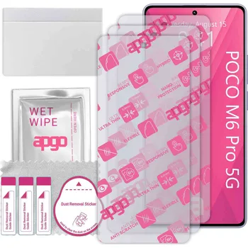 Pouzdro na mobilní telefon 3x Hybridní Sklo pro Xiaomi Poco M6 Pro 5G, alternativa tvrzeného skla, flexibilní