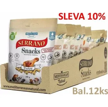 Pamlsek pro psa Serrano Snack Dog Turkey 100 g (12 ks) SLEVA 10 %
