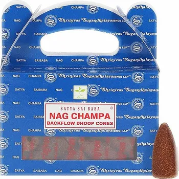 Vonná tyčinka Vonné kužely pro tekoucí dým Satya Nag Champa Backflow Cones 24 ks