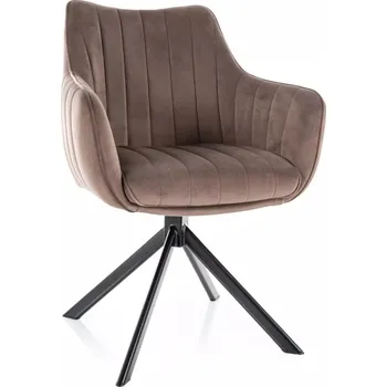 Jídelní židle AZALIA velvet černý rám / cappuccino bluvel 38