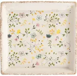 Keramický čtvercový podnos se žlutými kvítky Ylla - 22*22*3 cm