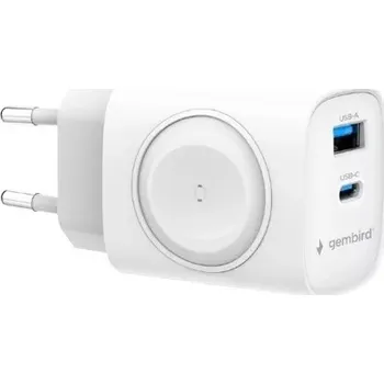 Nabíječka Gembird USB‑A/USB‑C 20 W s Power Delivery a Quick Charge 3.0, bílá