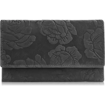 Peněženka Dámská kožená peněženka černá ve vintage stylu velká RFID Paolo Peruzzi