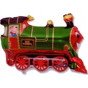 Balónek Fóliový balónek Flexmetal Vláček zelený 35 cm (14")