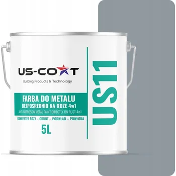 barva na kov Antikorozní akrylová Barva na kov US-Coat 5 l ŠEDOMODRÁ RAL7001 matná