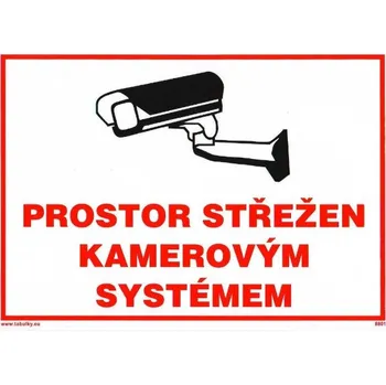 Prostor střežen kamerovým systémem 297x210 mm samolepka