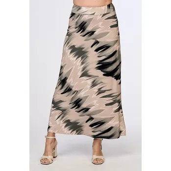 Dámská sukně Letní dlouhá béžová dámská sukně s rozparkem 154 velikost L