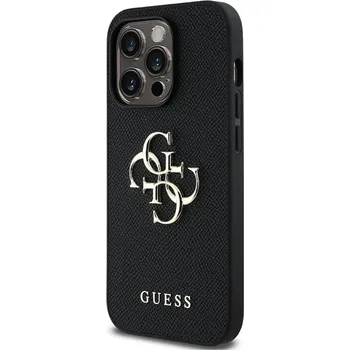 Notebook Guess PU 4G Metal Logo Zadní Kryt pro iPhone 13 Pro Černá