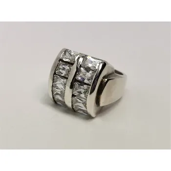 Prsten Exkluzívní masívní stříbrný prsten se zirkony