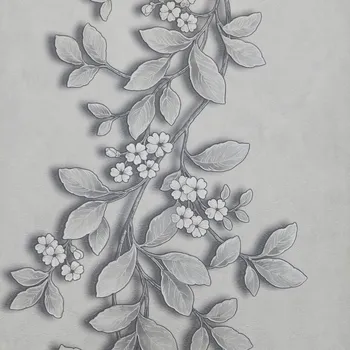 Tapeta Vliesová tapeta květinová stříbrno šedá FM81523-14