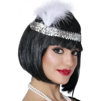 Karnevalový doplněk Guirca čelenka ve stylu 20., 30. a 40. let