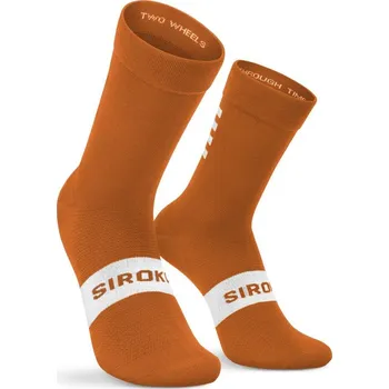 SIROKO Cyklistické ponožky S1 Ochre Major Hnědá XS KAŠTANOVÁ
