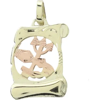 Přívěsek Zlatý přívěsek pergamen znamení zvěrokruhu 30.10.005 VODNÁŘ-2 (585/1000) 0.85 g