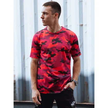 Pánské tričko Červeno-oranžové pánské maskáčové tričko RX5591 Velikost: L