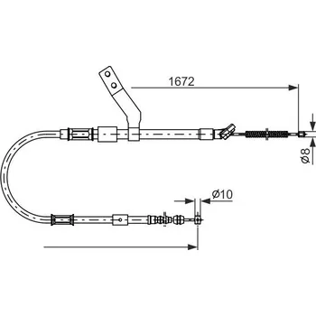 Lanko parkovací brzdy Tažné lanko, parkovací brzda BOSCH 1 987 482 261
