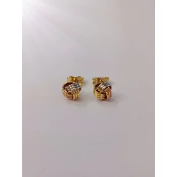Náušnice Zlaté naušnice uzly, na puzetu